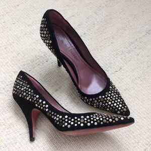 Gorgeous Studded Black Suede Stilletos